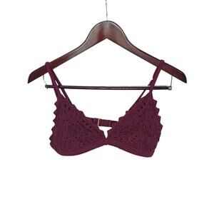 Xhilaration Maroon Swim Top Size Large